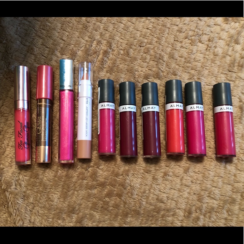 Almay, too faced, covergirl, revlon, elf lippies!